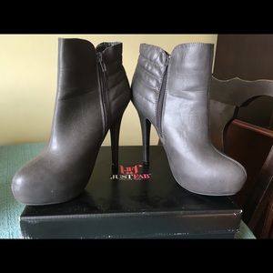 Grey Ankle Boots, Size 8, 5” Stiletto Heel